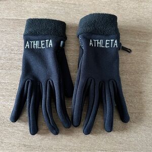 Athleta Black Micro-Fleece Gloves Size S